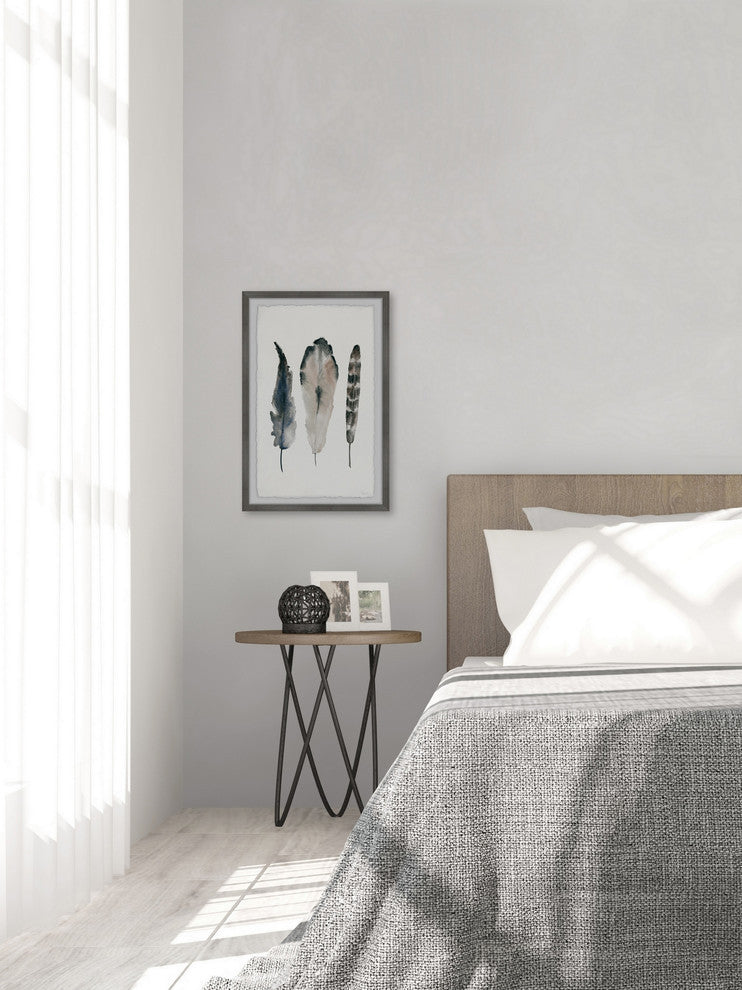 "Textured Feathers" Framed Painting Print, 20"x30"