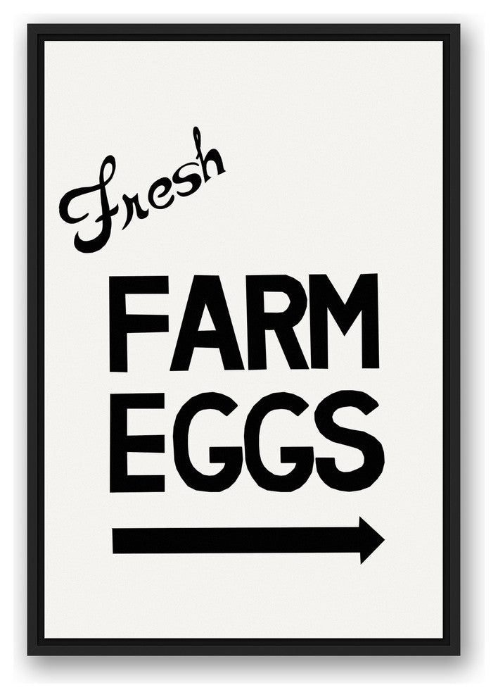 Farm Fresh Eggs 20x30 Black Floating Framed Canvas