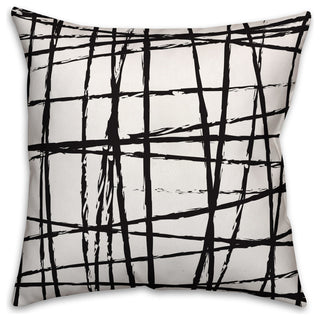 Black Scratch Throw Pillow Cover, 18"x18"
