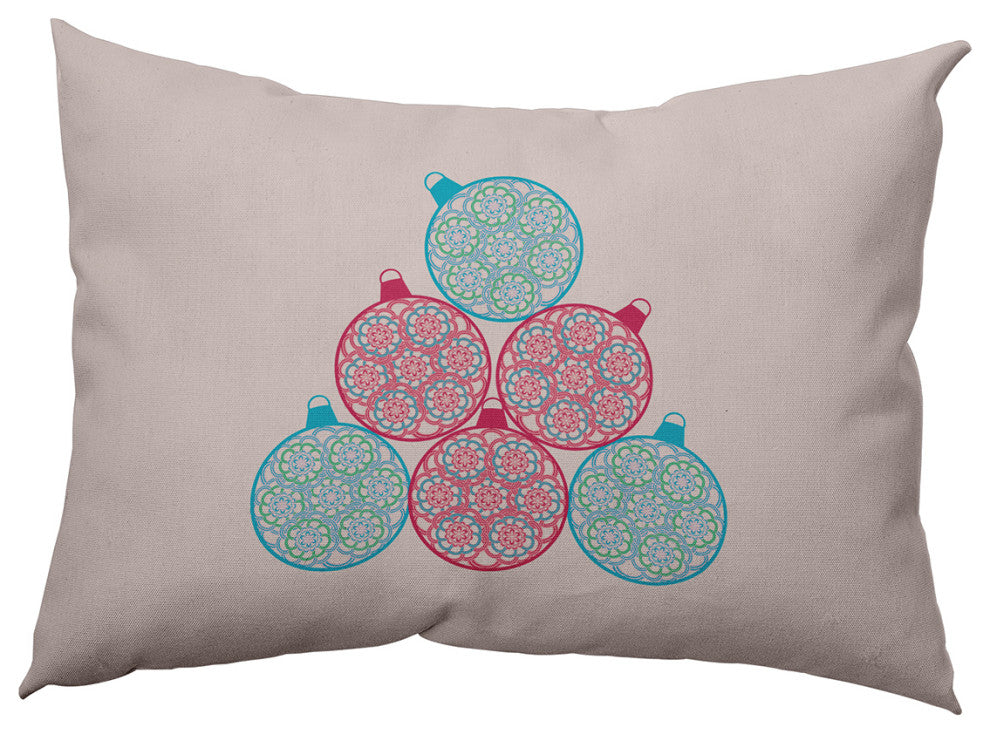Fancy Ornament Stack Accent Pillow, Light Pink, 14"x20"