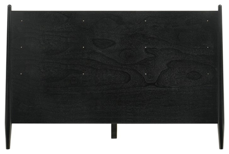 Armen Living Artemio Queen Platform Wood Bed Frame with Slim Track Arms in Black