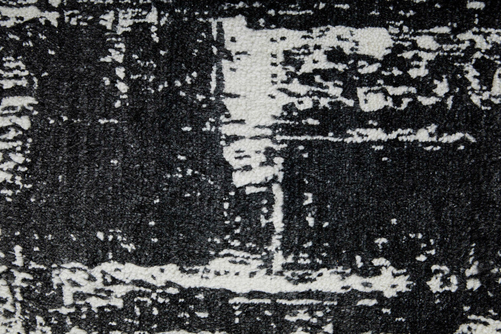 Eshwar R8929 Modern/Industrial/Global Rug, Black/White, 9'x12'