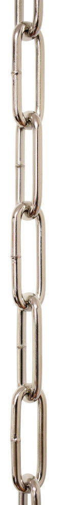 RCH Hardware Steel Standard Link Chandelier Chain, 72 Reel, Polished Nickel, W32