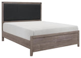 Lexicon Woodrow Contemporary Upholstery Headboard Wood Full Bed in Gray/Black