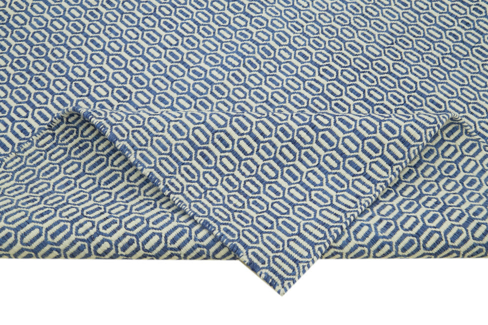 Rug N Carpet - Handwoven Modern Design 8' 1'' x 10' 0'' Wool Flatweave Kilim Rug