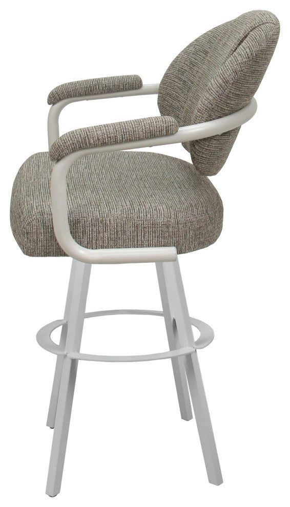 Swivel Metal Bar Stool M-70 Warren Base, Jetty June/White, 34"