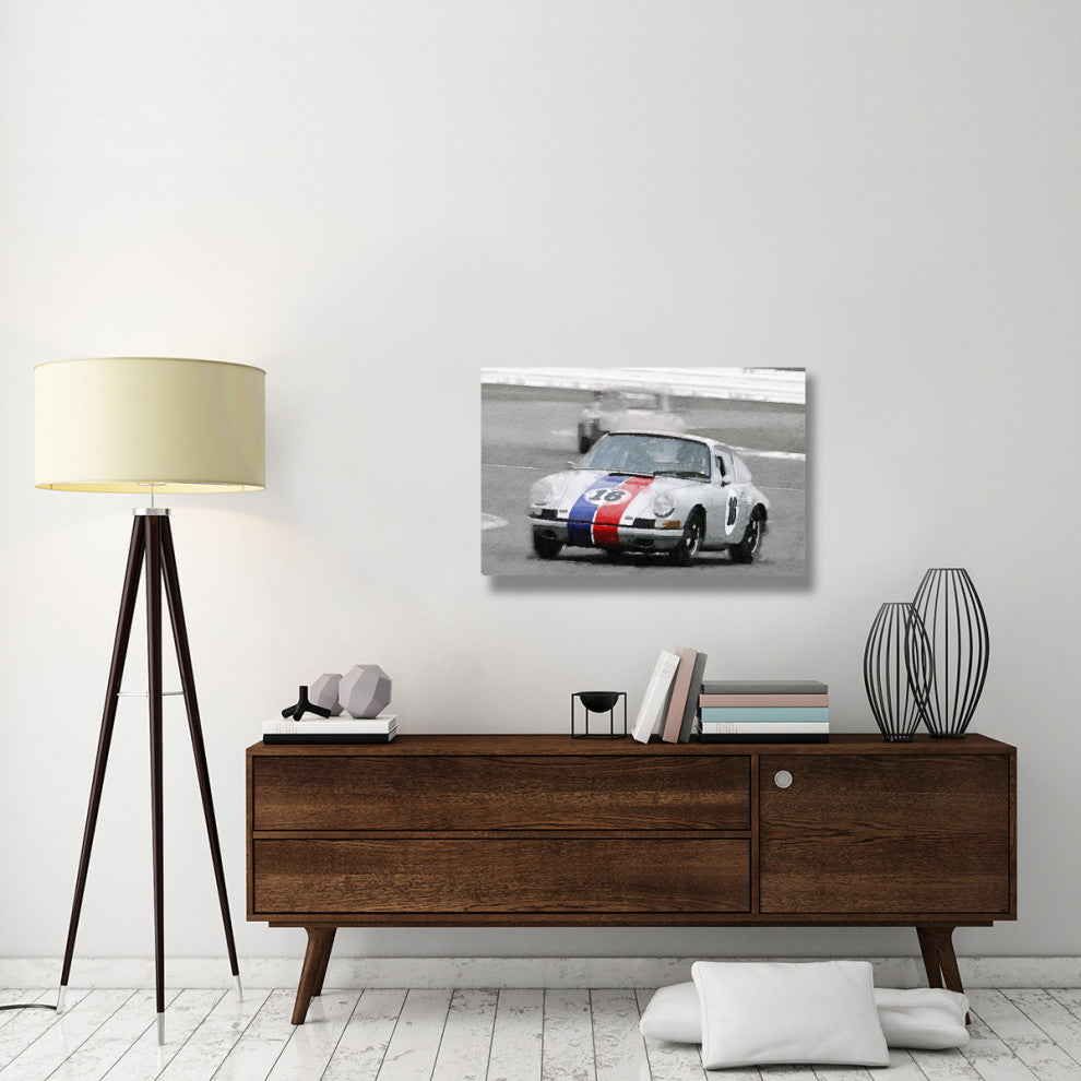 "Porsche 911 Race in Monterey Watercolor" Fine Art Print