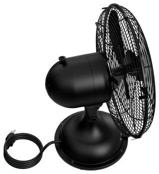 Hunter Classic Matte Black 4-Blade Oscillating 3-speed Desk Fan