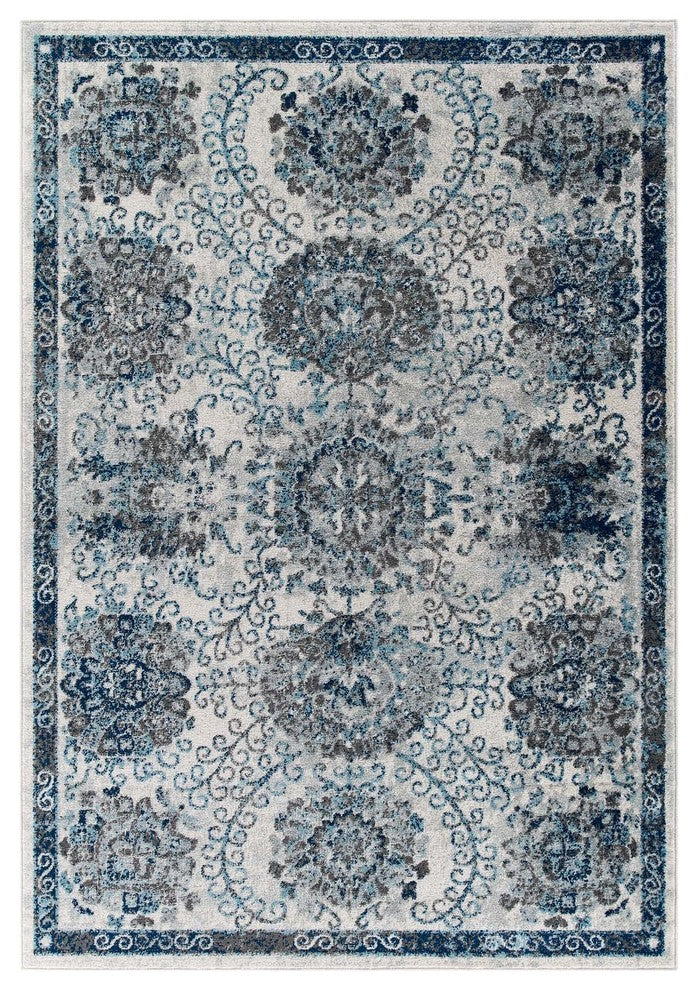 Entourage Kensie Distressed Vintage Floral Moroccan Trellis 8x10 Area Rug