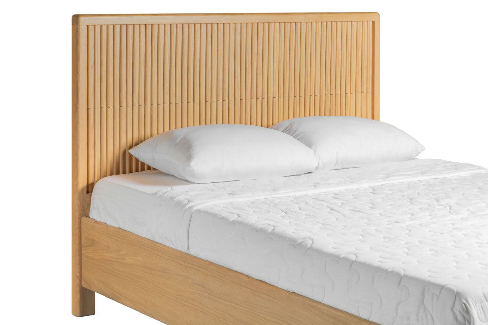 Modrest Winters Modern Natural Oak Bed, Queen
