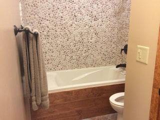 Hand-Sorted Berry Pebble Tile, 12x12 Mesh, Ideal for Showers & More