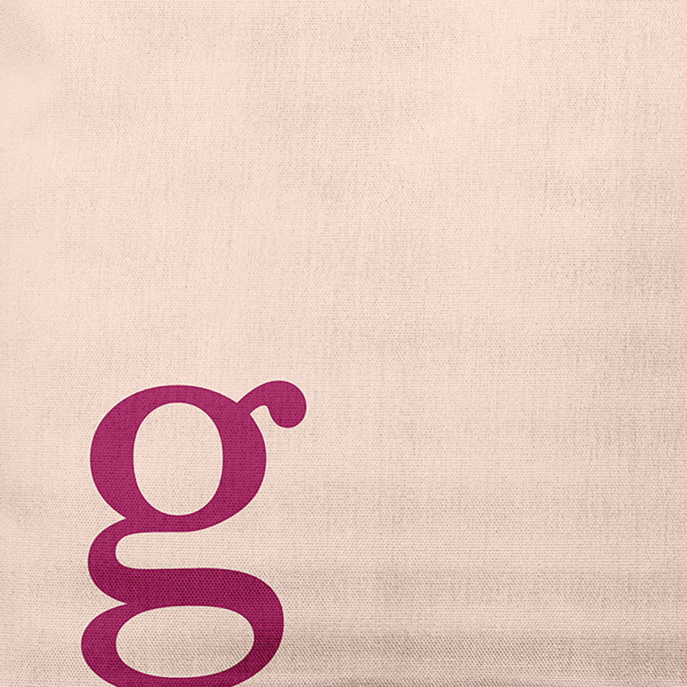 18"x18" Modern Monogram Decorative Throw Pillow, Dusty Rose