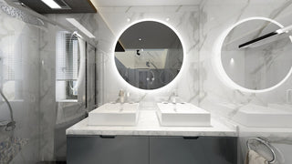 Orbit Round Dimmable LED Mirror with Defogger, 36"x1.75"