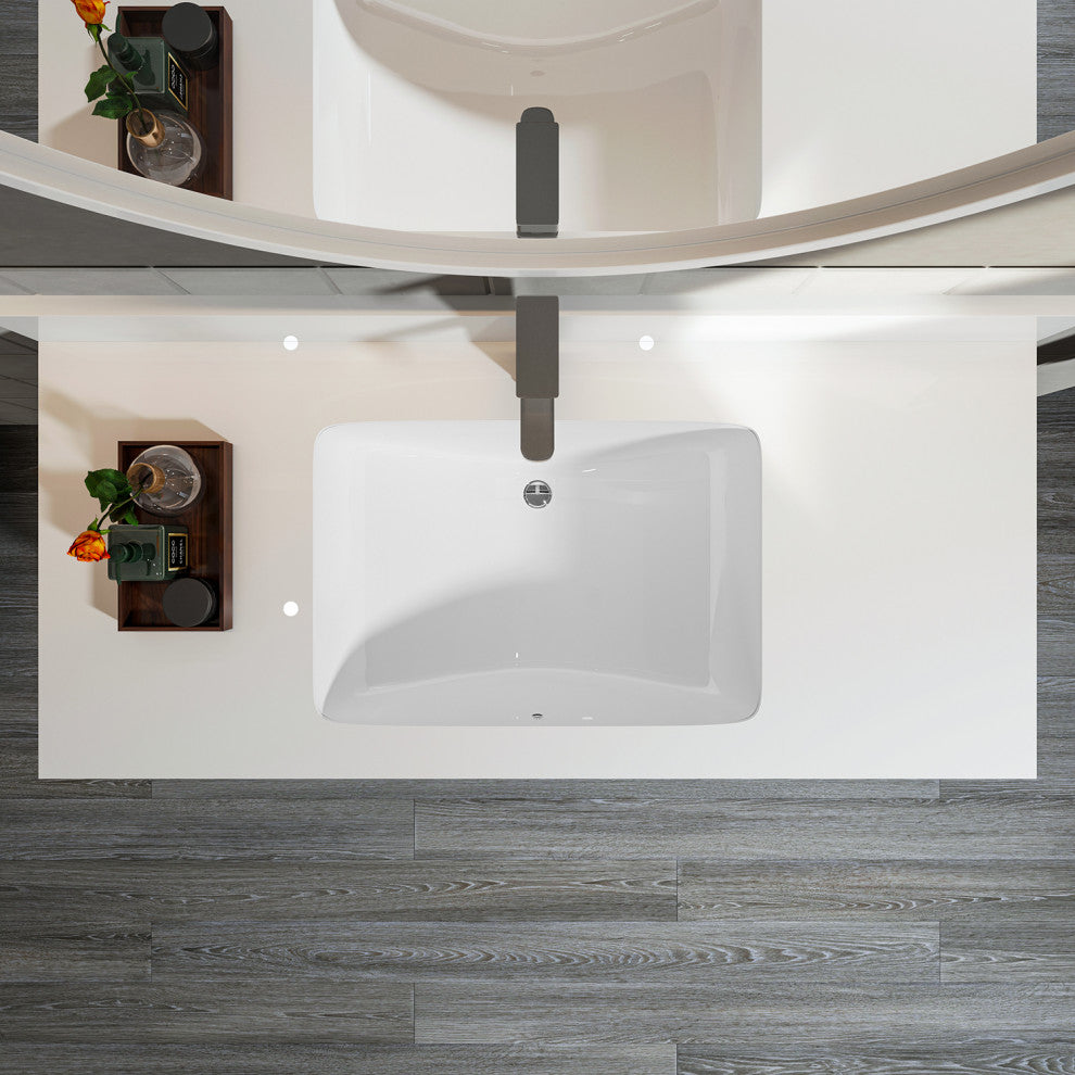 Sinber 21" Undermount Bathroom Sink with Overflow Ceramic C1312-OL
