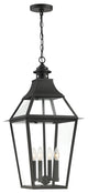Jackson Black With Gold Highlighted 4-Light Outdoor Pendant, 14x29