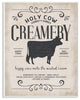 Creamery Cow Rustic Farm Te"xtured Word Design, 12"x18"