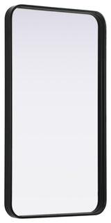 Home Living Contour Metal Rectangle Mirror 20x36, Black