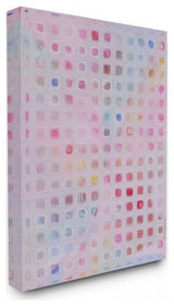 Square Pattern Abstract Pink Red Painting, 16"x20", Canvas Art
