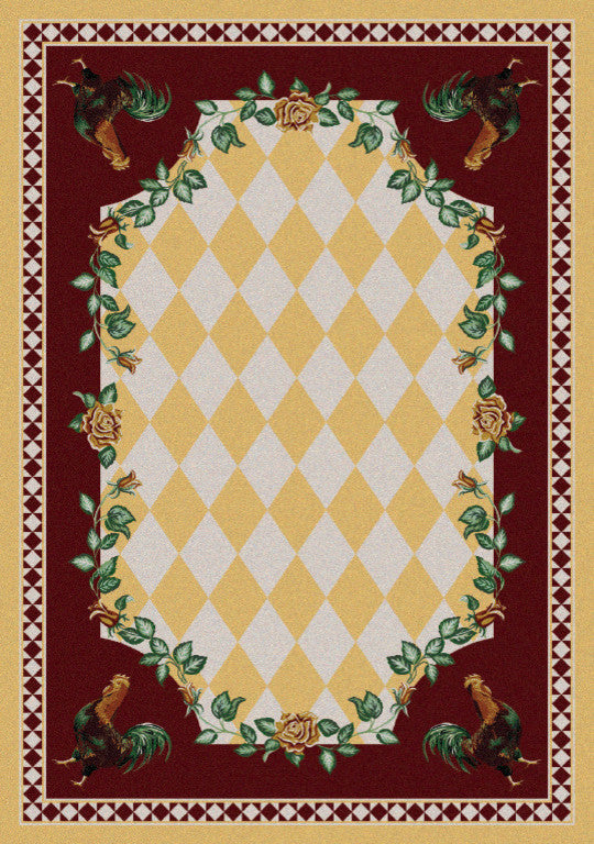 High Country Rooster Rug, Yellow, 3'x4', Scatter