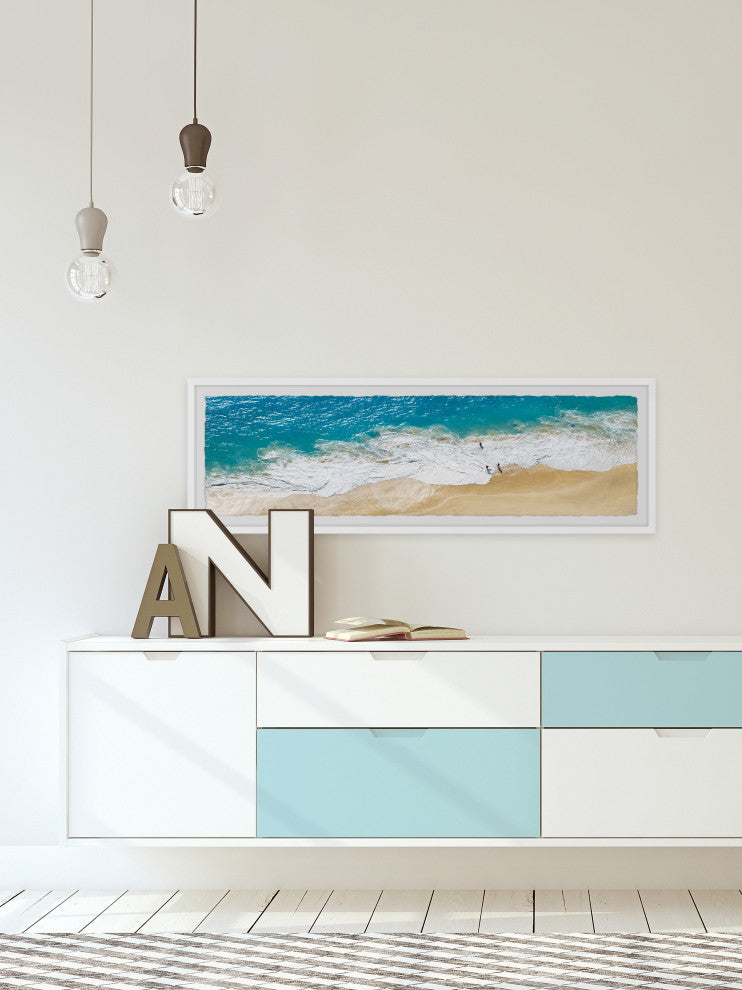 "Enjoy the Waves" Framed Painting Print, 30x10