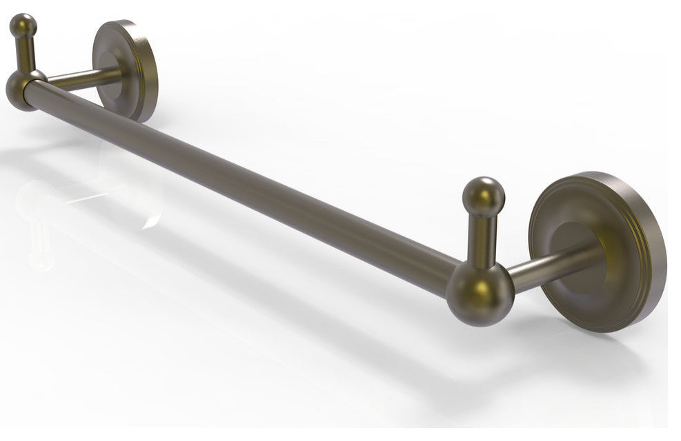 Prestige Regal 30" Towel Bar with Integrated Hooks, Antique Brass