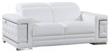 71" Sturdy White Leather Loveseat