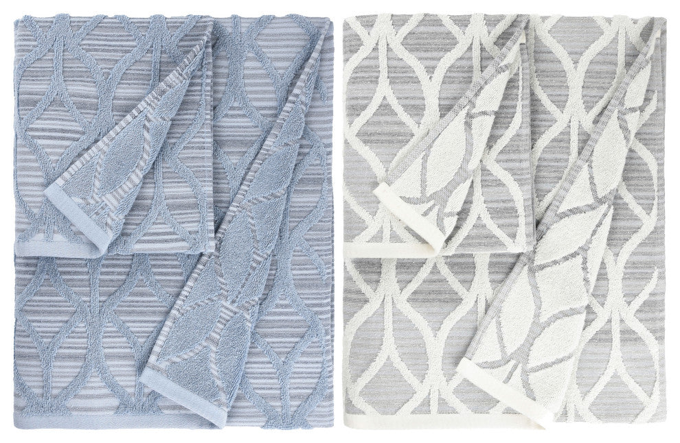Linum Home Textiles 100% Turkish Cotton Alev Jacquard Bath & Hand Towel Set