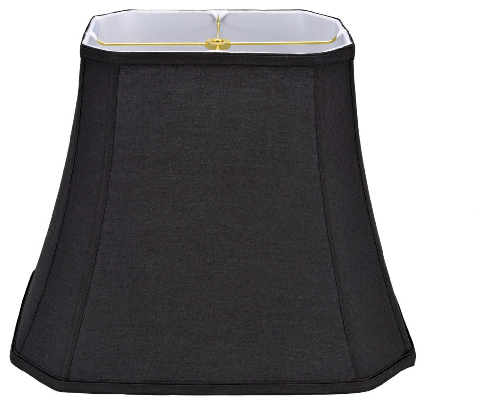34046 Oblong Cut Corner Bell Spider Lamp Shade, Black, 12" wide, 10"x12"x13"
