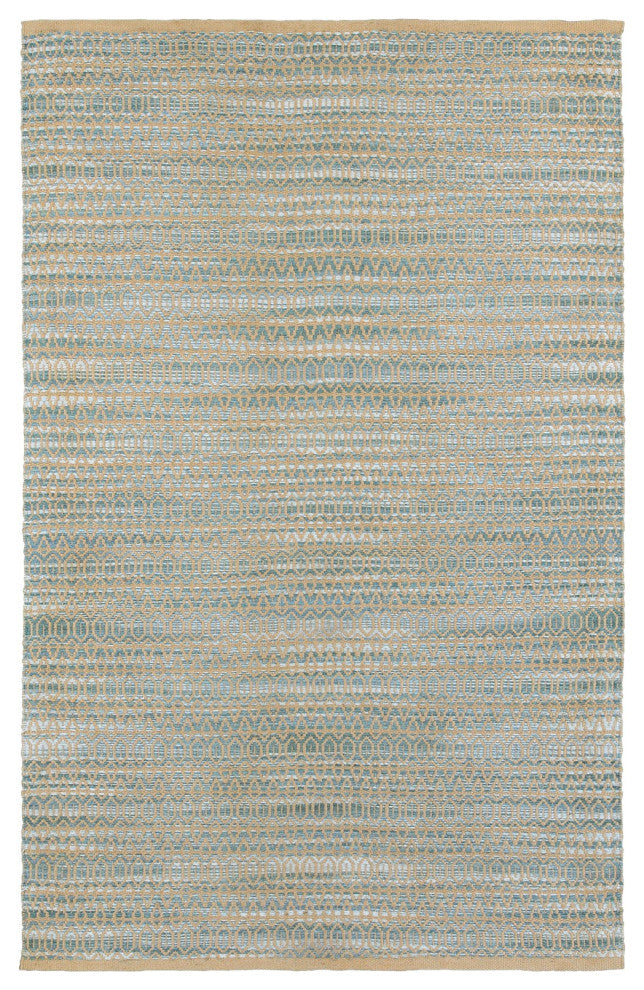 8" x 10" Tan and Seafoam Striated Area Rug