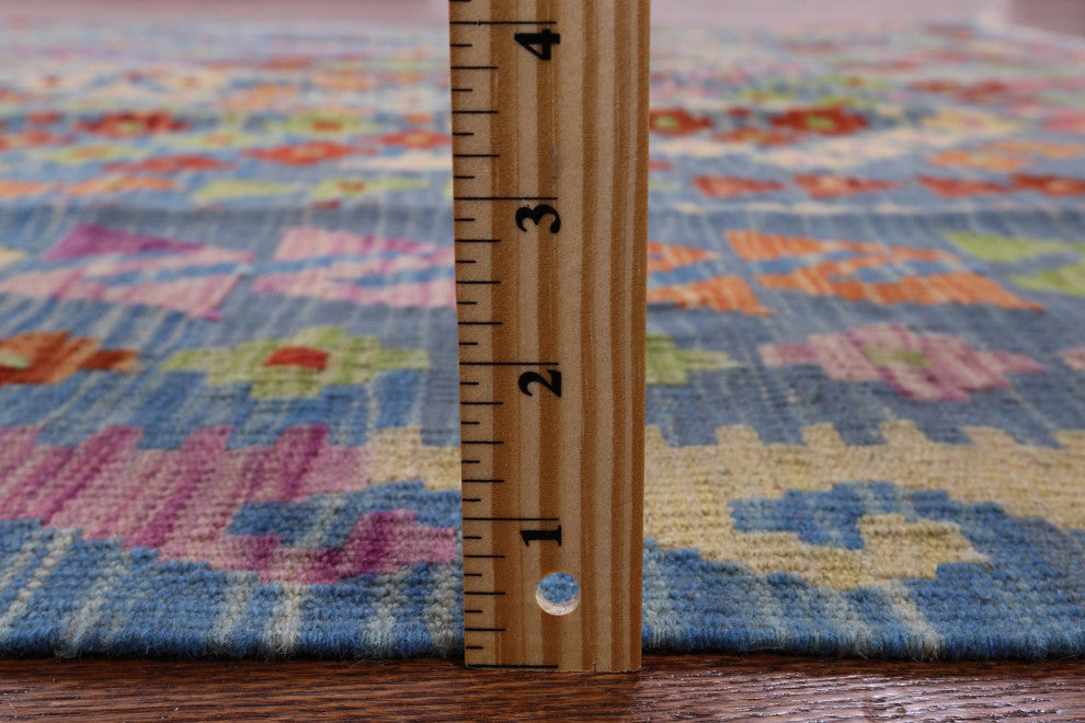 6' 10" X 9' 8" Reversible Flat Weave Kilim Rug Q8294