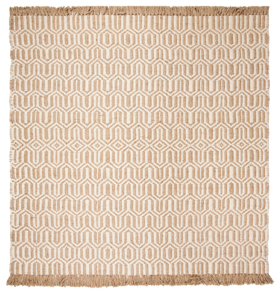 Safavieh Natural Fiber Collection NF184 Rug, Natural/Ivory, 7' Square