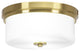 12" 2-Light Flush Mount Light, New Age Brass, White Marble Glass