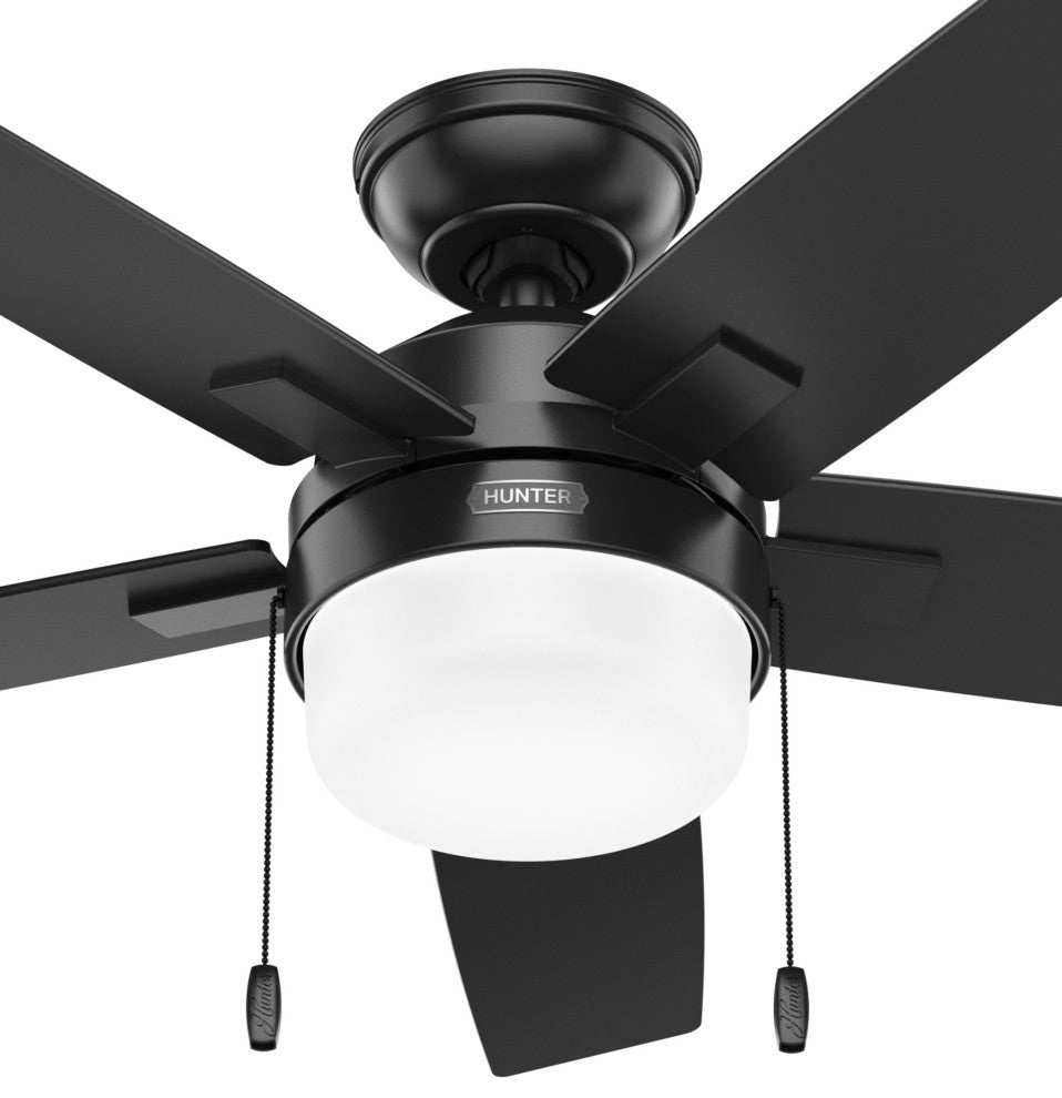 Hunter 44" Anisten Matte Black Ceiling Fan, LED Kit, Pull Chain