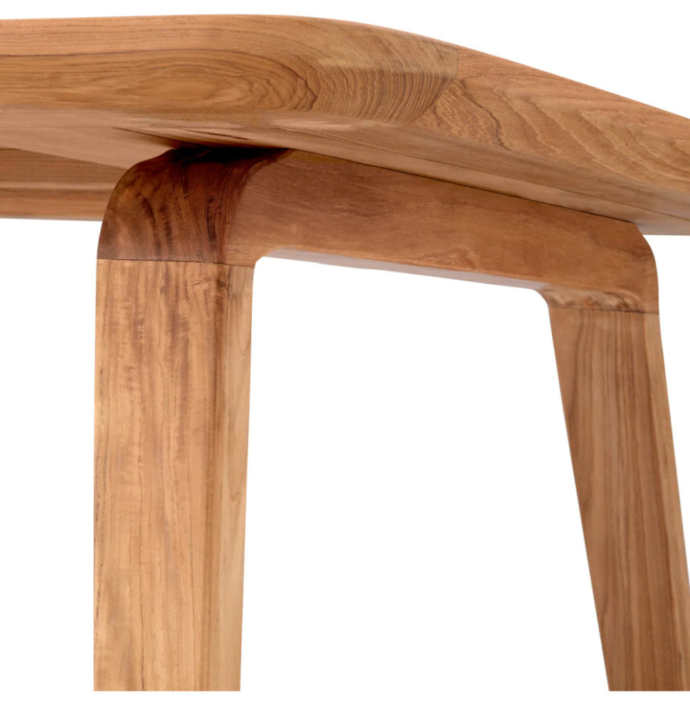 Slatted Teak Outdoor Dining Table, Eichholtz Glover