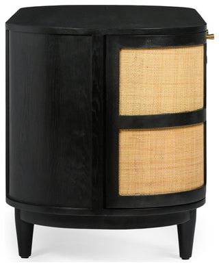 Canggu Cane Solid Wood Desk - Charcoal