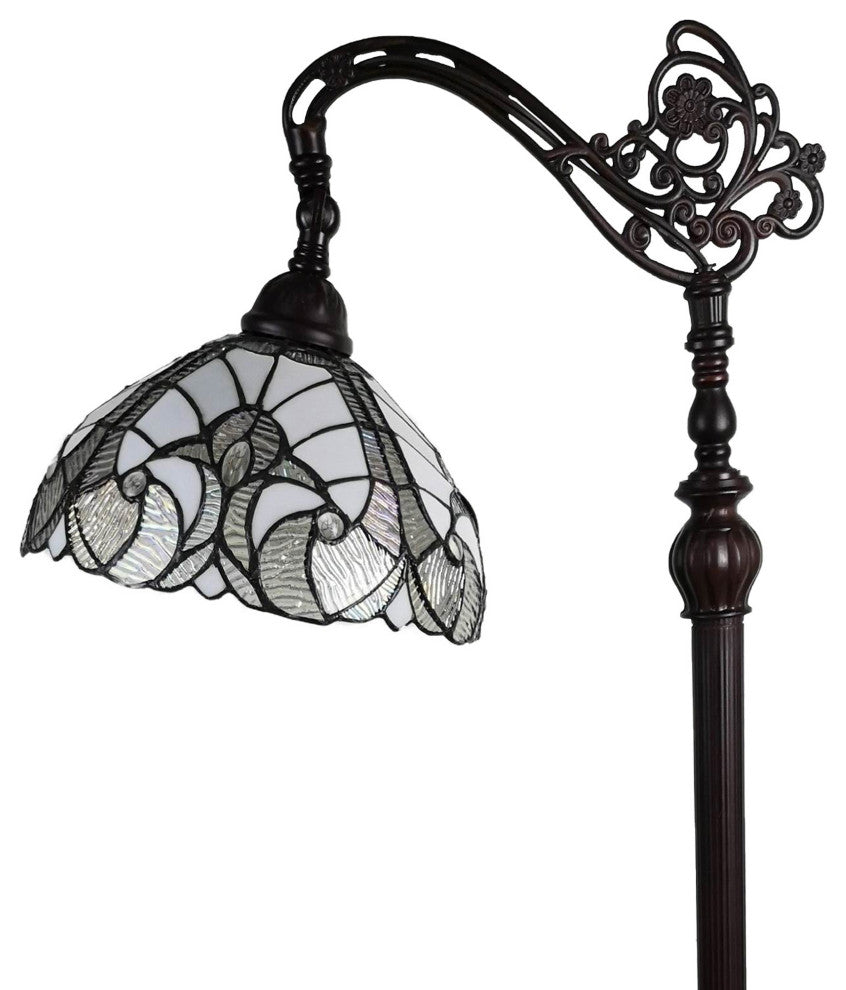 Tiffany Style Old Fashioned Reading Floor Lamp, 62" Tall