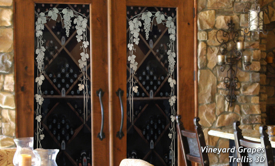 Wine Door - Vineyard Grapes Trellis - Primed - 32" x 80" - Knob on Left -...
