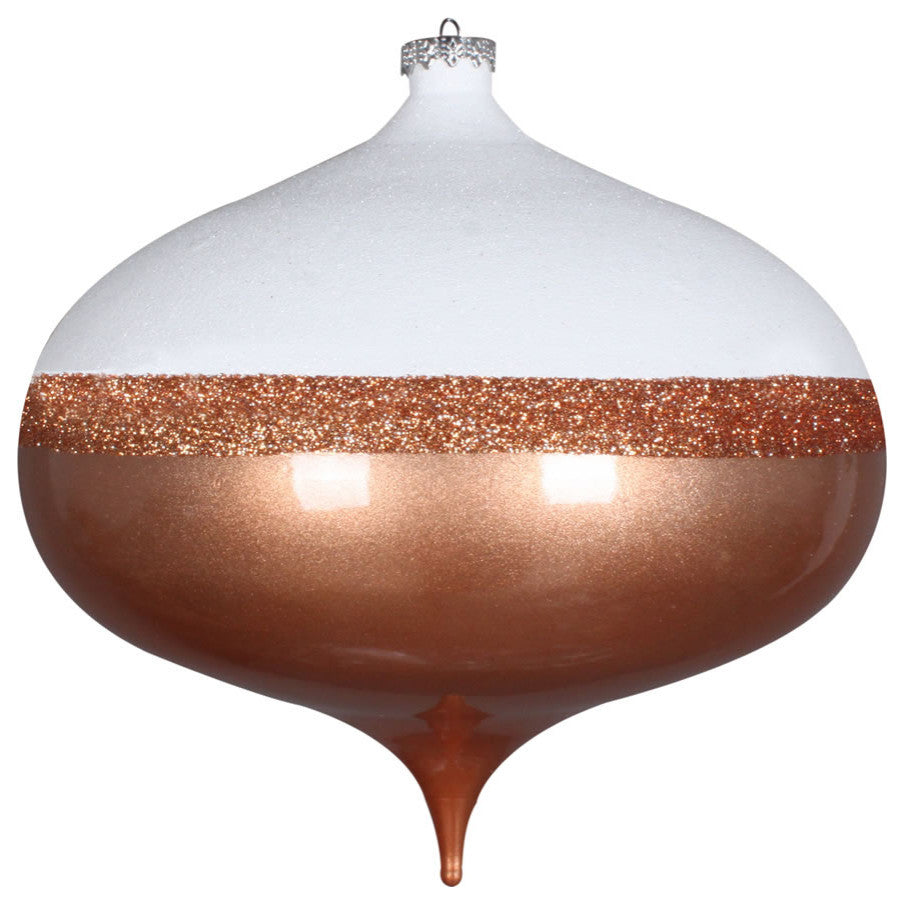 Candy White Glitter Onion Onion Ornament , Rose Gold, 8"