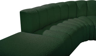 Arc Boucle Fabric Upholstered 5-Pc. L-Shaped Modular Sectional, Green