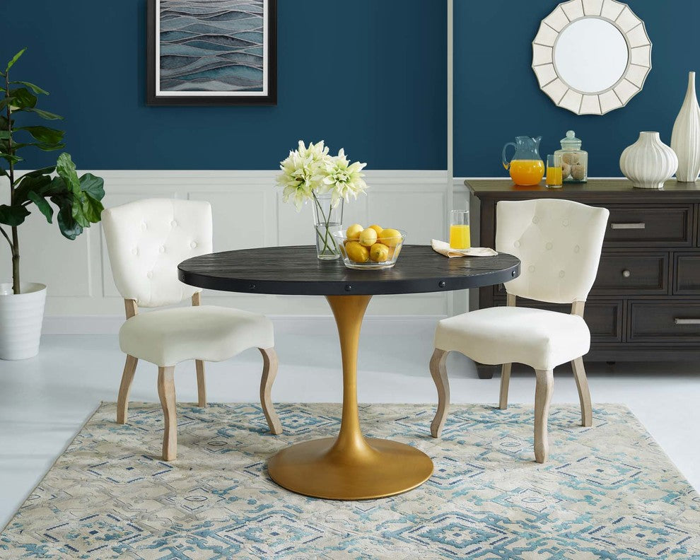 Black Gold Drive 47" Oval Wood Top Dining Table