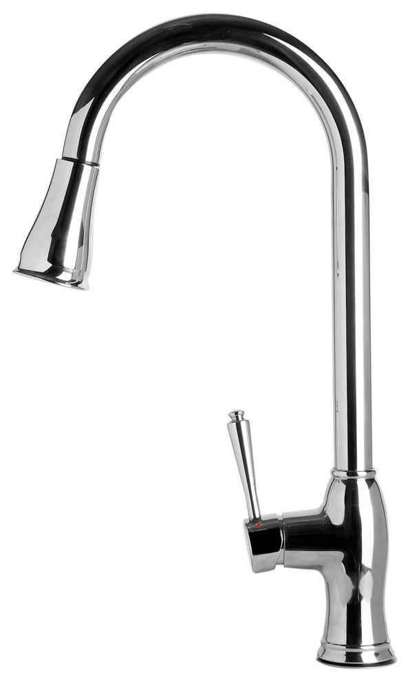 ALFI AB2043-PSS Traditional Solid Polished Stainless Steel Pull Down Faucet