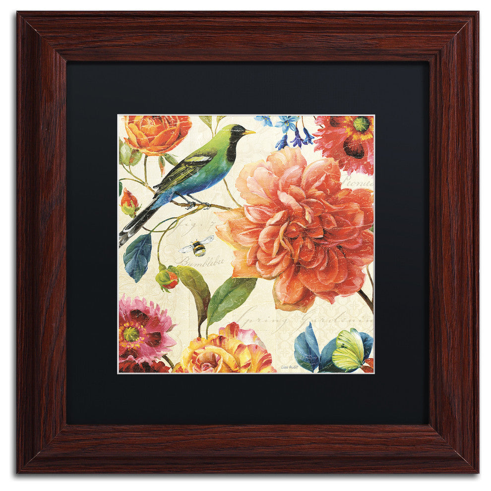 'Rainbow Garden II - Cream' Matted Framed Canvas Art by Lisa Audit