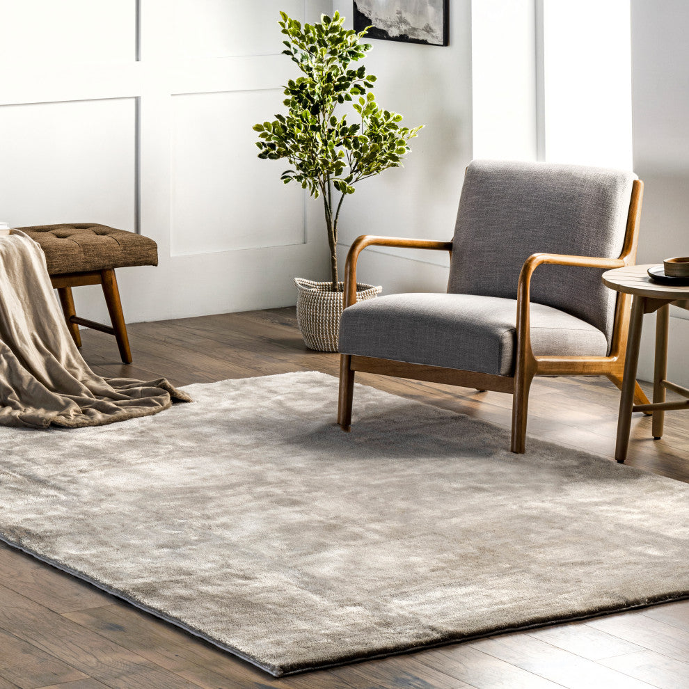 nuLOOM Loni Solid Machine Washable Shag Area Rug, Beige, 8'x10'