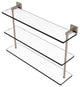 Montero 22" Triple Tiered Glass Shelf, Antique Pewter