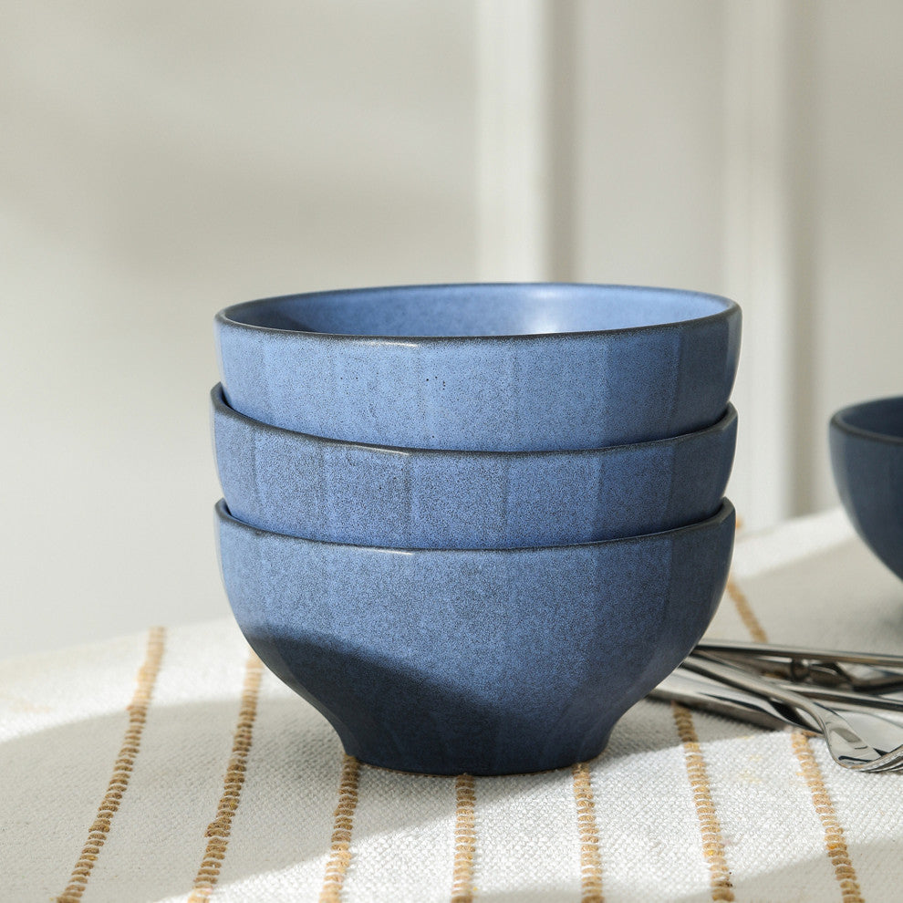 Stone Lain Rio Stoneware Bowl Set of 4, Blue