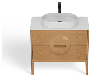 The Ethel Bathroom Vanity, Oak, 36", Single Sink, Freestanding