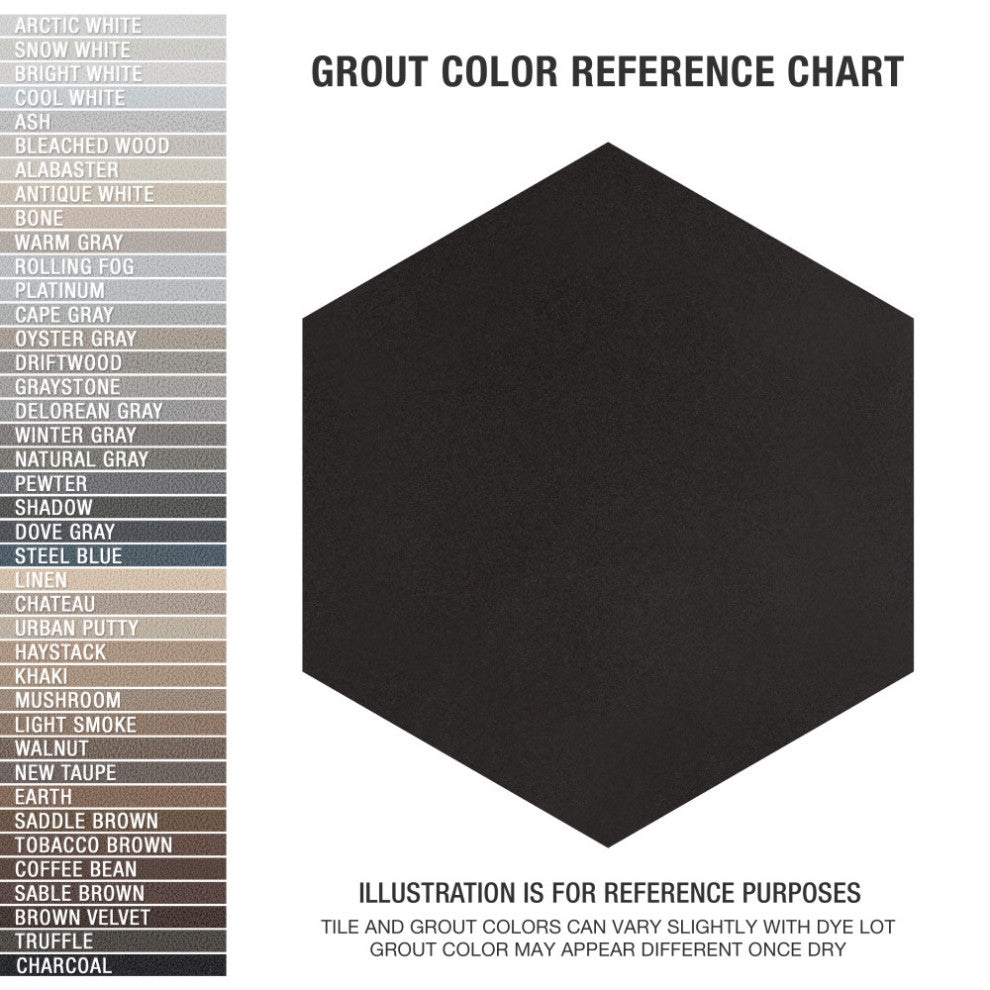 Textile Basic Grand Hex Black Porcelain Floor and Wall Tile