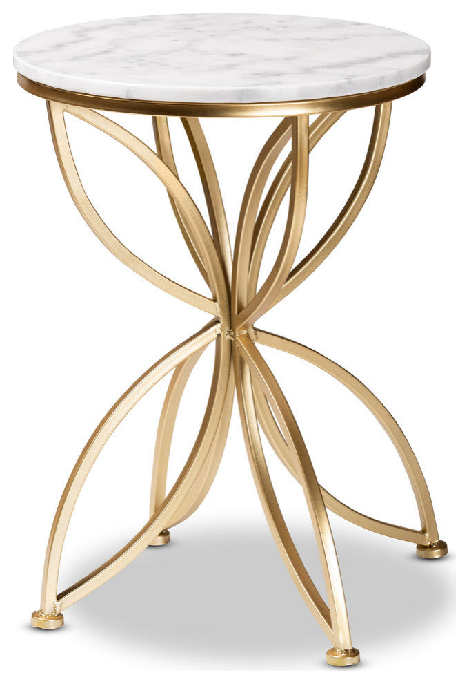 Christeen Contemporary End Table, Gold