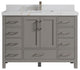 Malibu 48 Single Sink Bath Vanity in Elephant Skin Gray 2" Calacatta Sienna