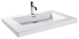 30" Cube Collection Single Bathroom Sink, White